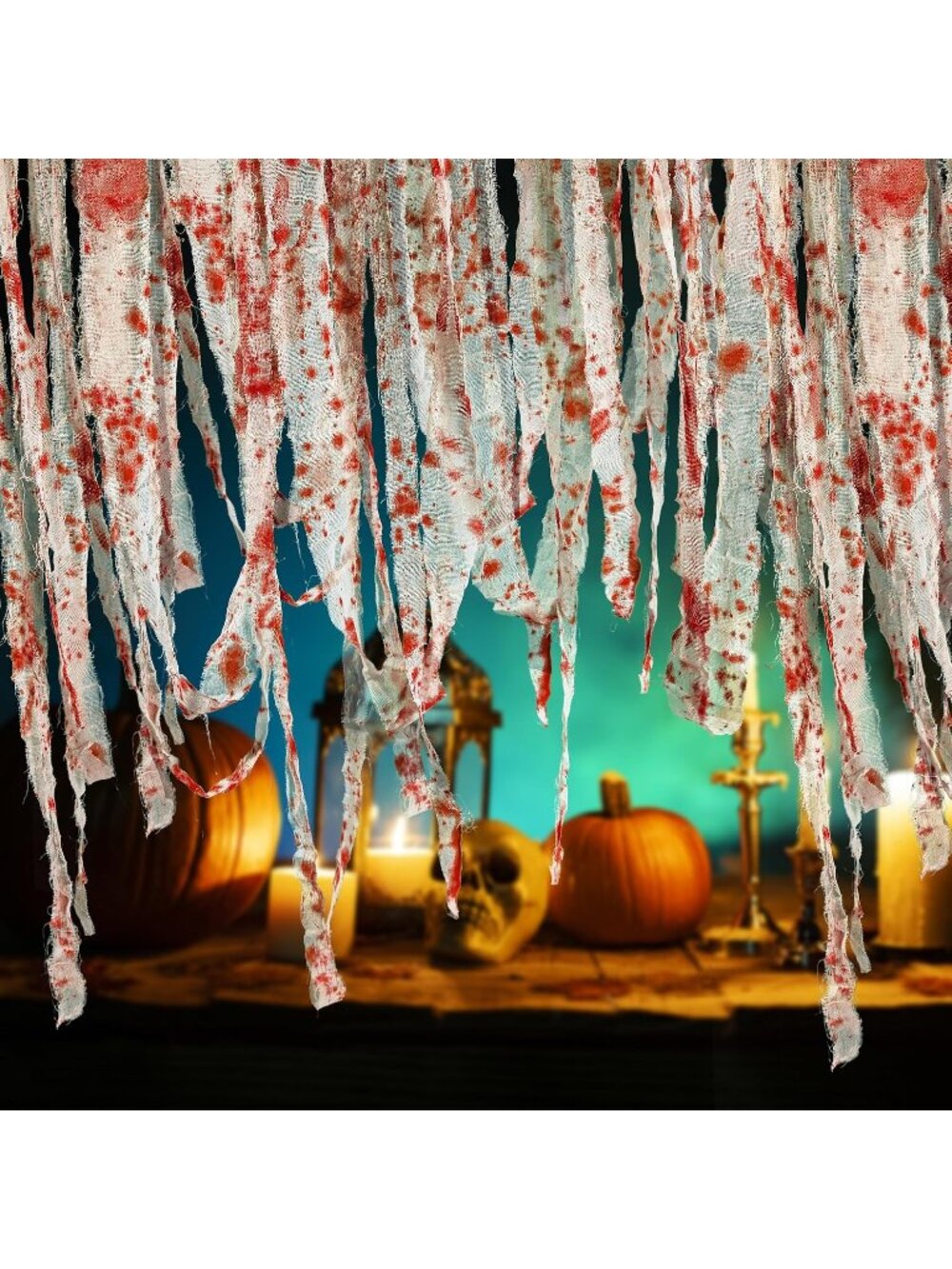 164 Ft Halloween Creepy Blood Cloth Scary Bloody Gauze Cloth Decoration Spooky
